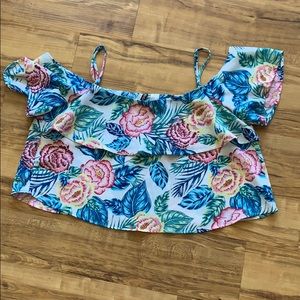 H&M Hawaiian print crop top